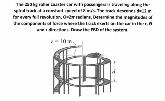 The Kg Roller Coaster Car With Passengers Is Traveling Along The