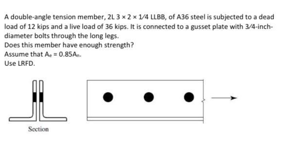 A Doubleangle Tension Member L X X Llbb Of A Steel Is