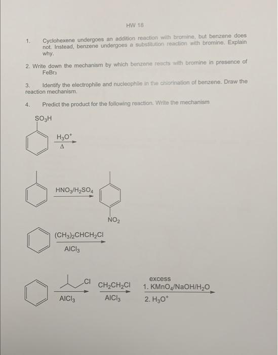 Cyclohexene Undergoes An Addition Reaction With Bromine But Benzene