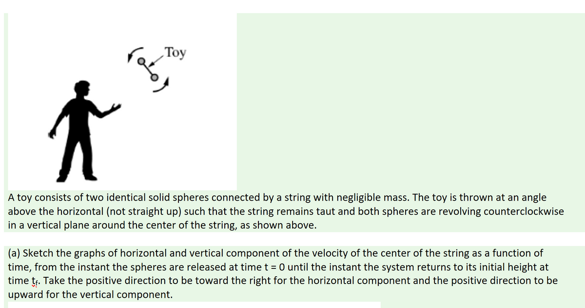 Toy A Toy Consists Of Two Identical Solid Spheres Connected By A String