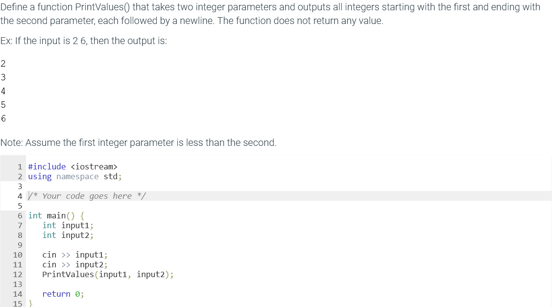 define-function-printvalues-that-takes-two-integer-parameters-and