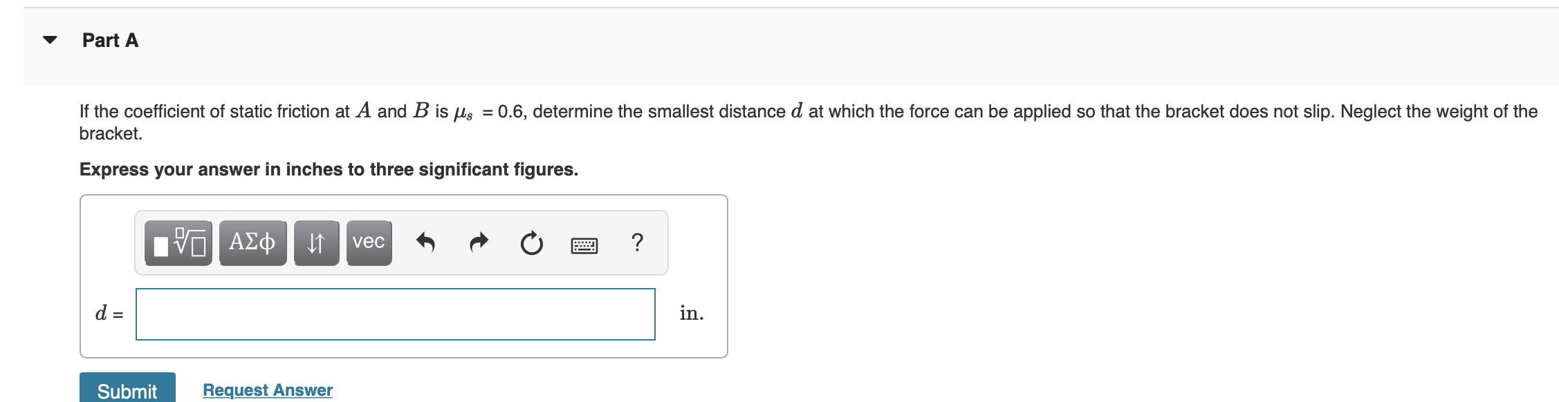 review consider the bracket shown in figure 1 the bracket can move