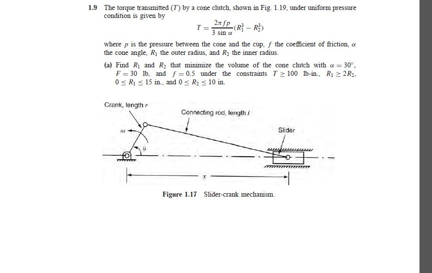 19 the torque transmitted t by a cone clutch shown in fig 119 under uniform pre StudyX