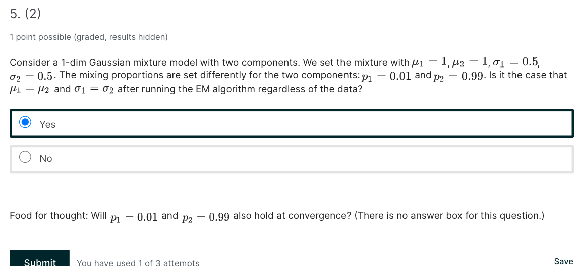 5 2 1 Point Possible Graded Results Hidden Consider 1dim Gaussian ...