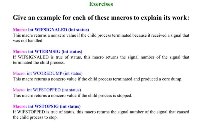 Exercises Give An Example For Each Of These Macros To Explain Its Work ...