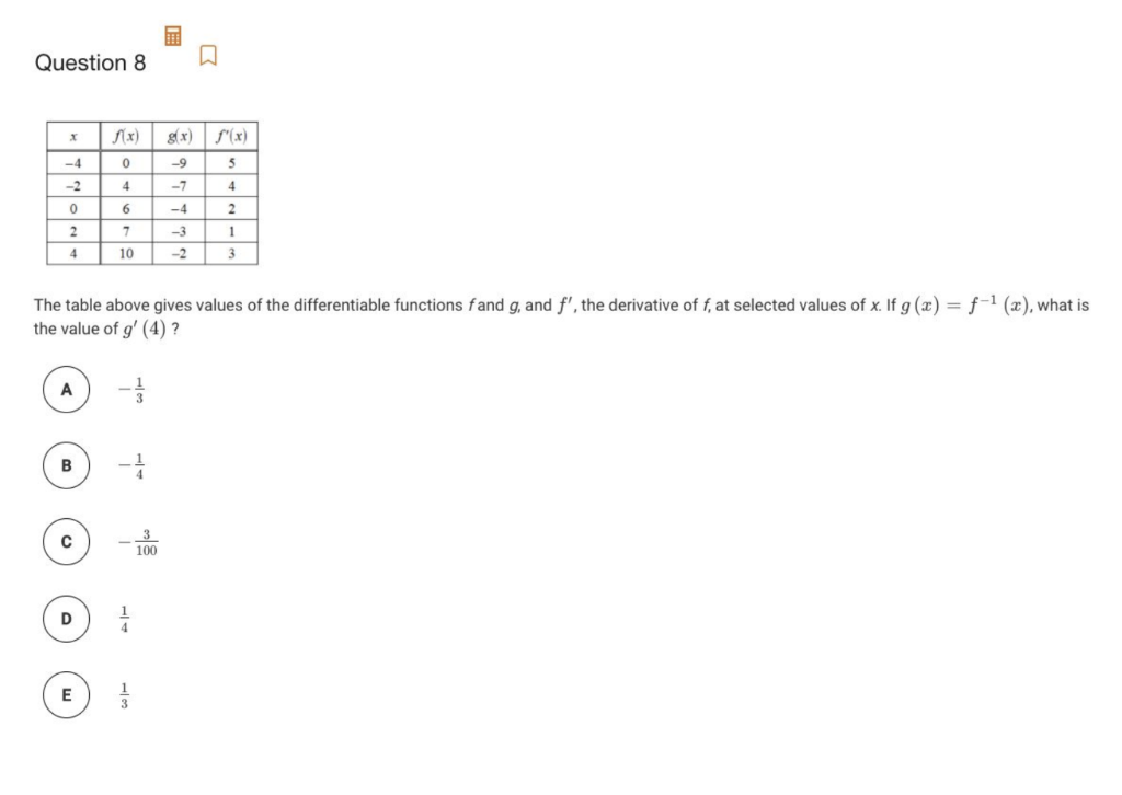 Question 8 X Gx Fx 4 9 0 4 5 4 7 0 6 4 2 2 7 3 1 4 10 3 The Table Above