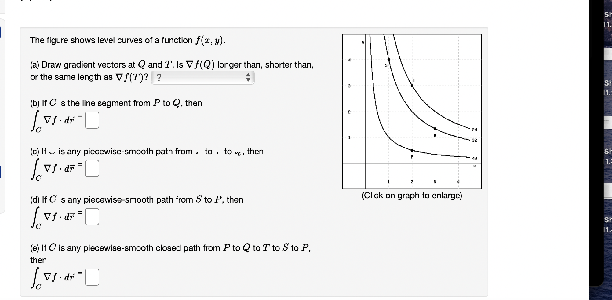 sh 11 the figure shows level curves of a function fxy a draw gradient