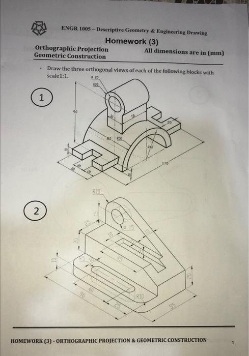 engineering drawing homework