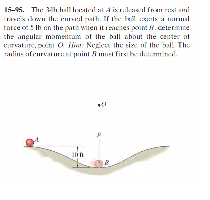 1595 The 3lb Ball Located At A Is Released From Rest And Travels Down ...