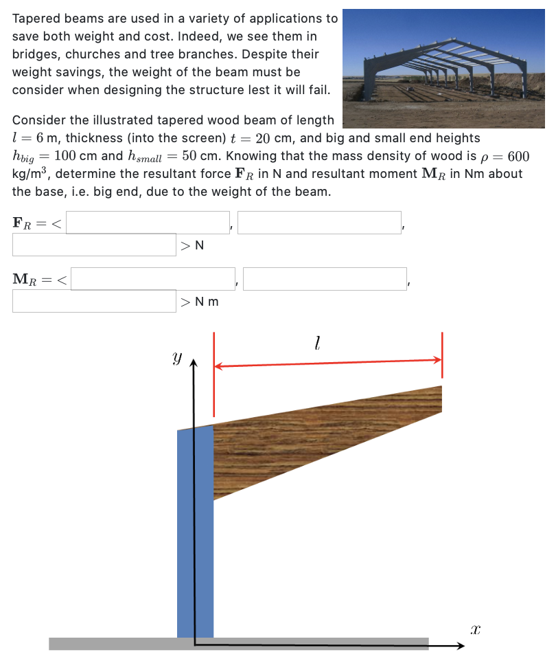 tapered beams are used in a variety of applications to save both weight