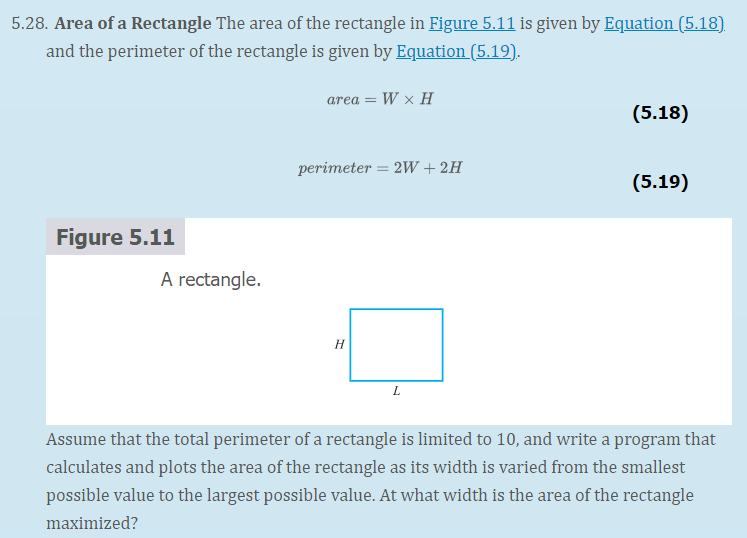 528 Area Rectangle The Area The Rectangle In Figure 511 Is Given By 