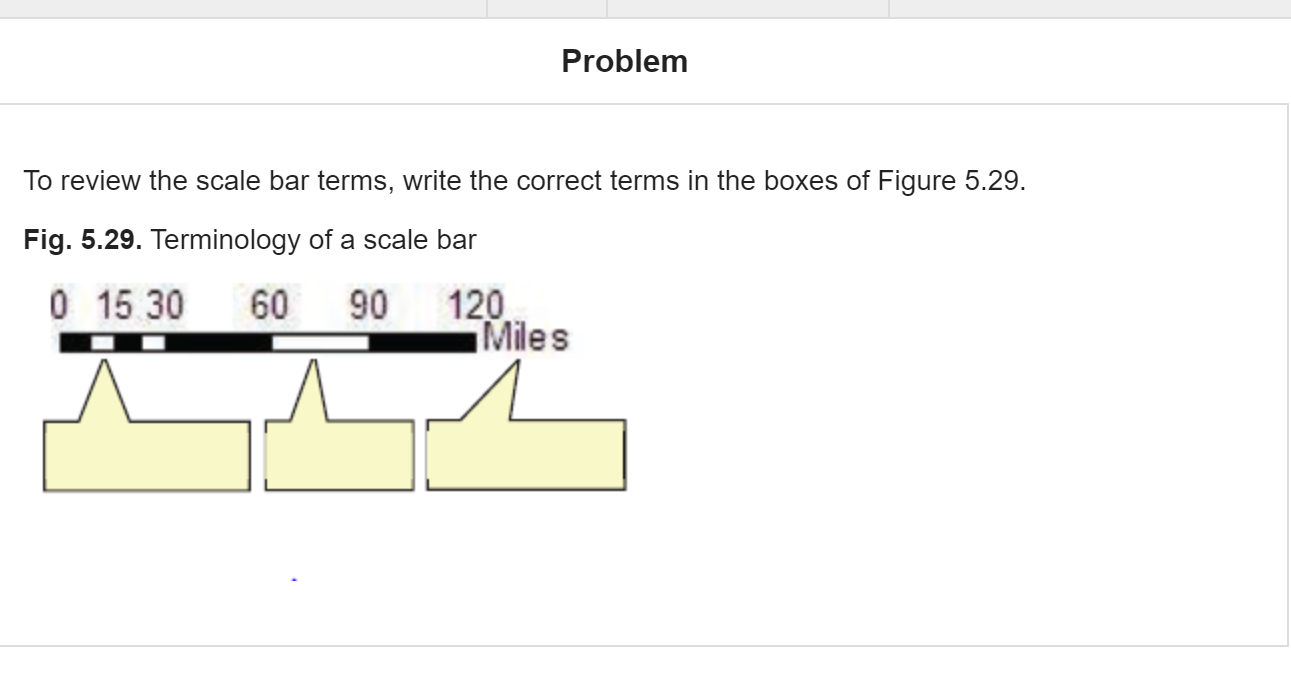 problem to review the scale bar terms write the correct terms in the