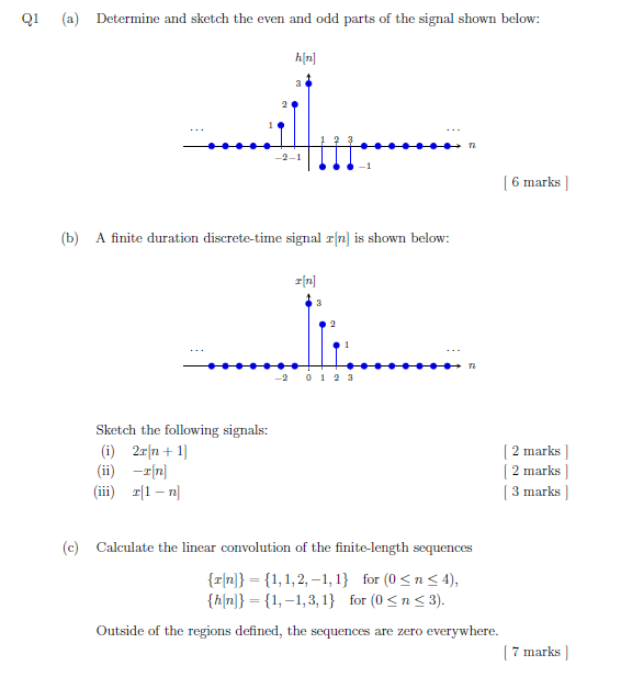 q1 a determine and sketch the even and odd parts of the signal shown