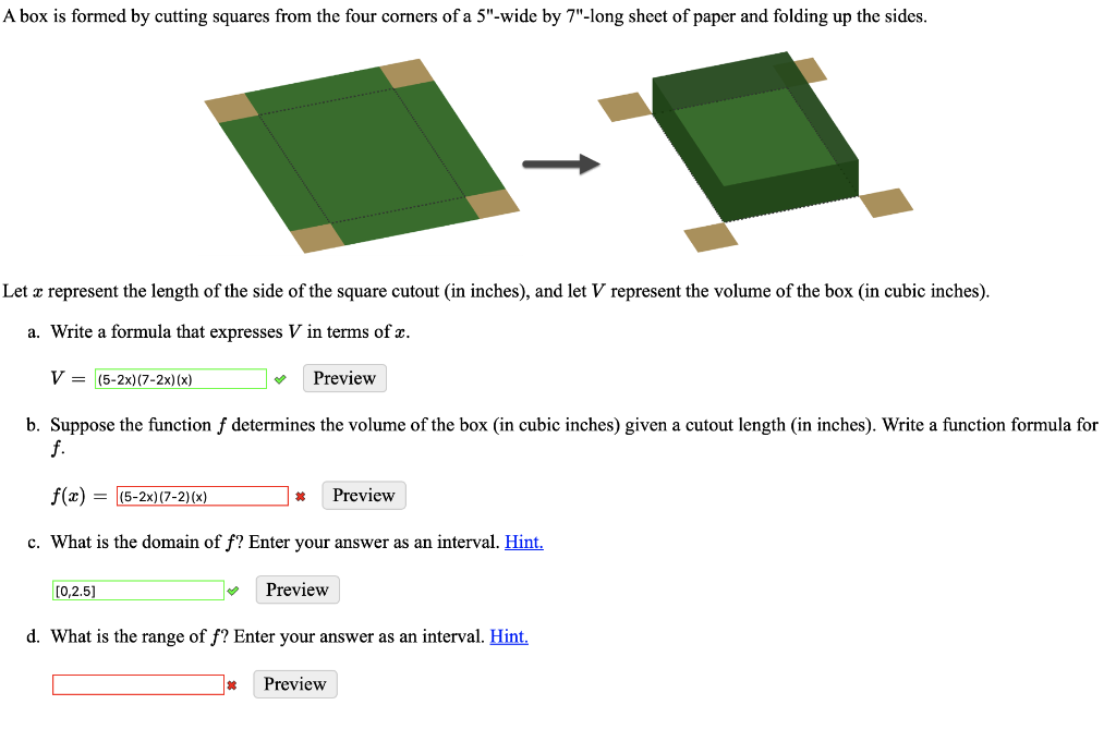 a box is formed by cutting squares from the four corners sheet paper