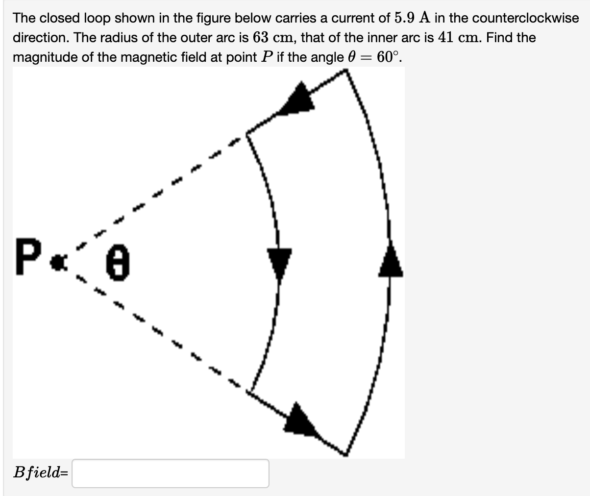 The Closed Loop Shown In The Figure Below Carries A Current Of 59 A In