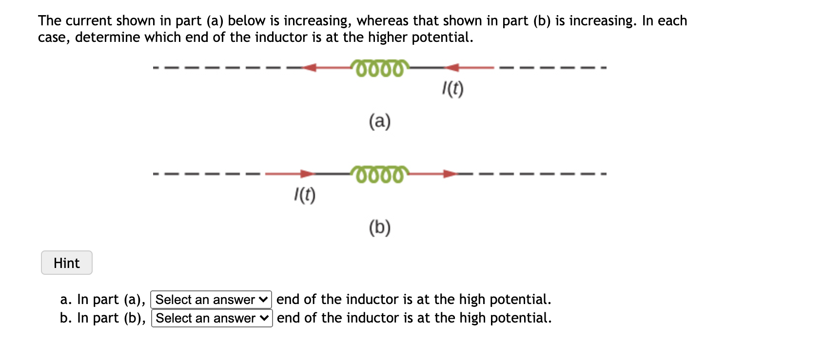 The Current Shown In Part A Below Is Increasing Whereas That Shown In ...