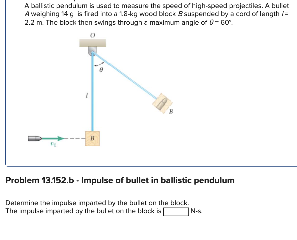 A Ballistic Pendulum Is Used To Measure The Speed Of Highspeed ...