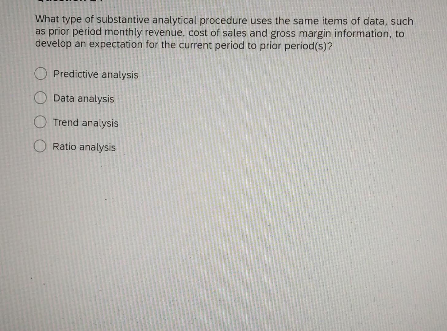 What Type Of Substantive Analytical Procedure Uses The Same Items Of ...