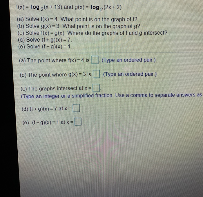 fx-log2-x-13-and-gx-log-22x-2-a-solve-fx-4-what-point-is-on-the-graph