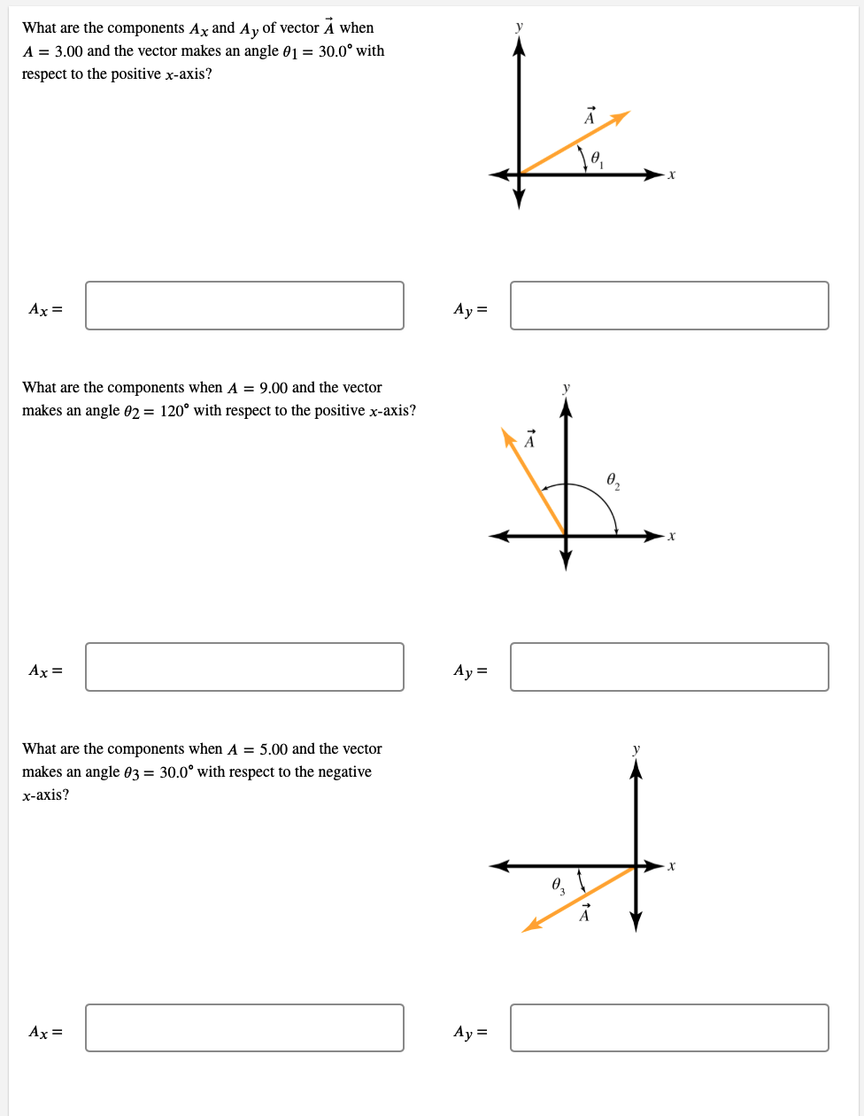 what-are-the-components-ax-and-ay-of-vector-a-when-a300-and-the-vector