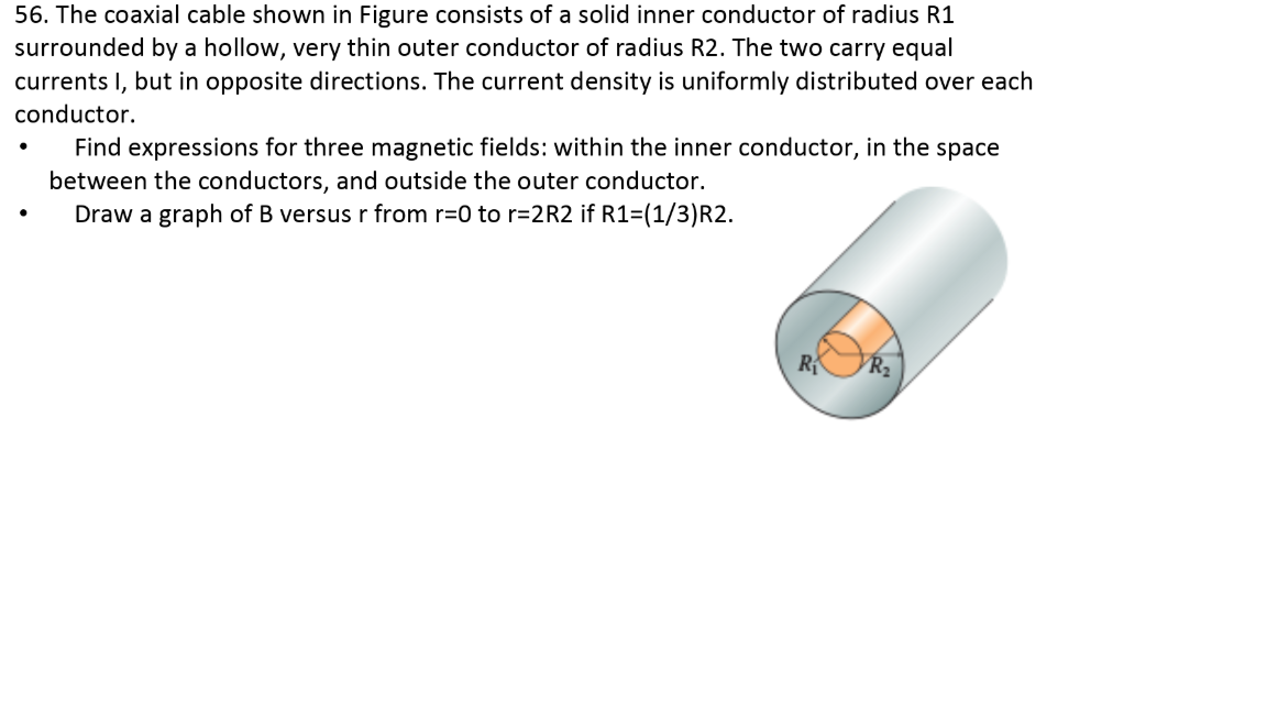 56 the coaxial cable shown in figure consists of a solid inner