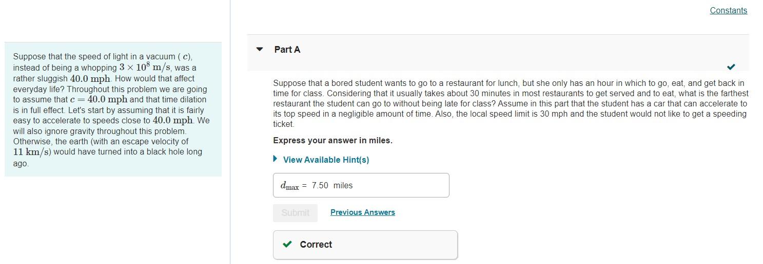 suppose that the speed of light in a vacuum c instead of being a