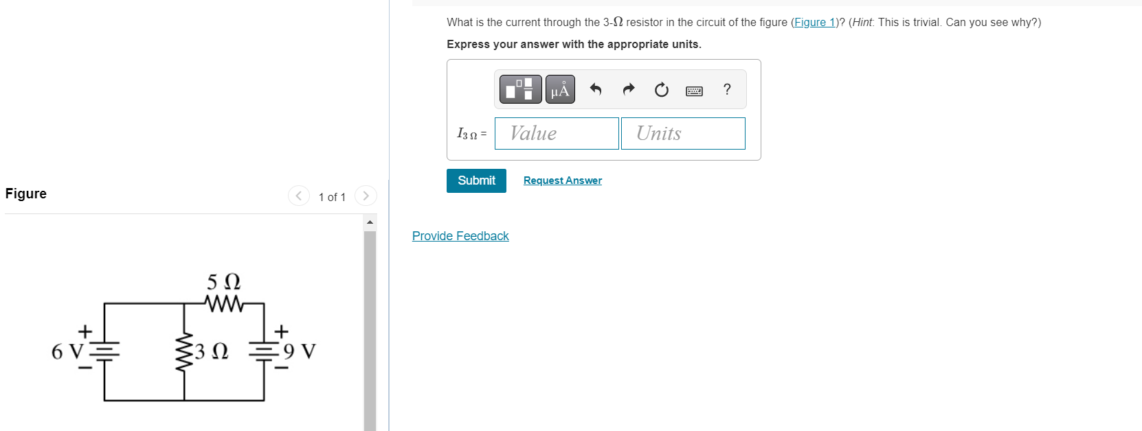 what is the current through the 3 omega resistor in the circuit of the