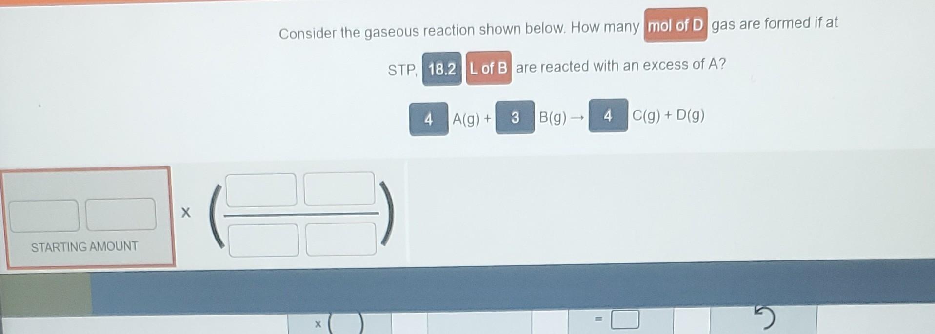 Consider The Gaseous Reaction Shown Below How Many Gas Are Formed If At ...