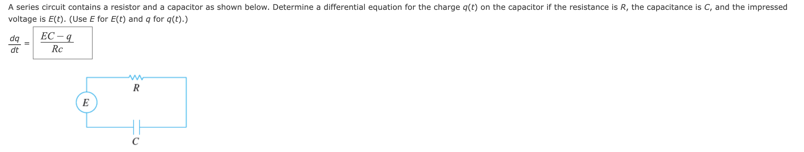 a series circuit contains a resistor and a capacitor as shown below determine a StudyX