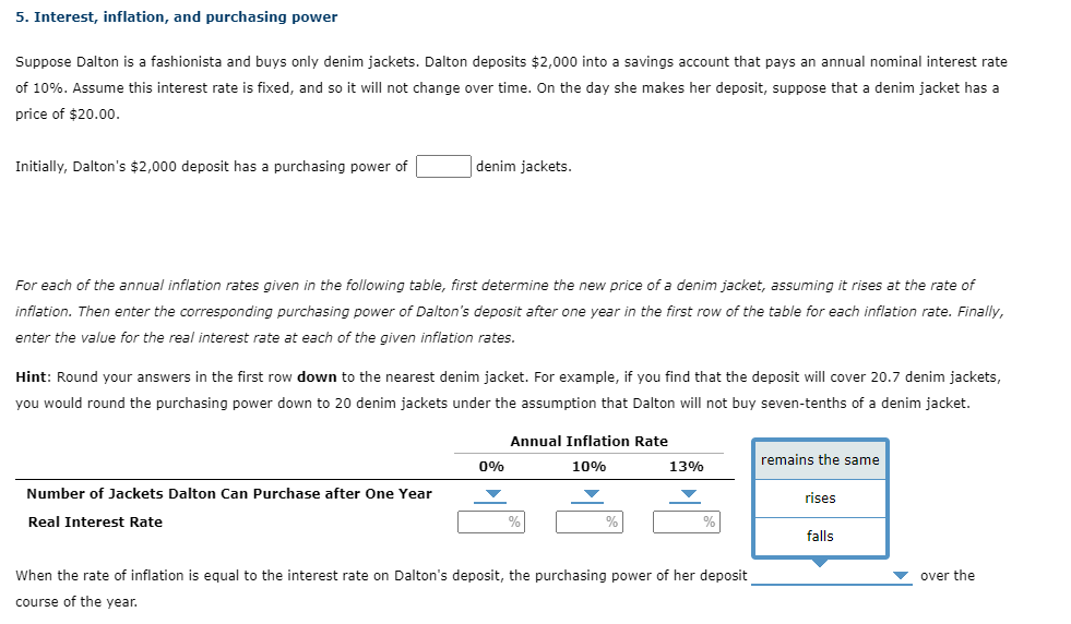 5 Interest Inflation And Purchasing Power Suppose Dalton Is A ...