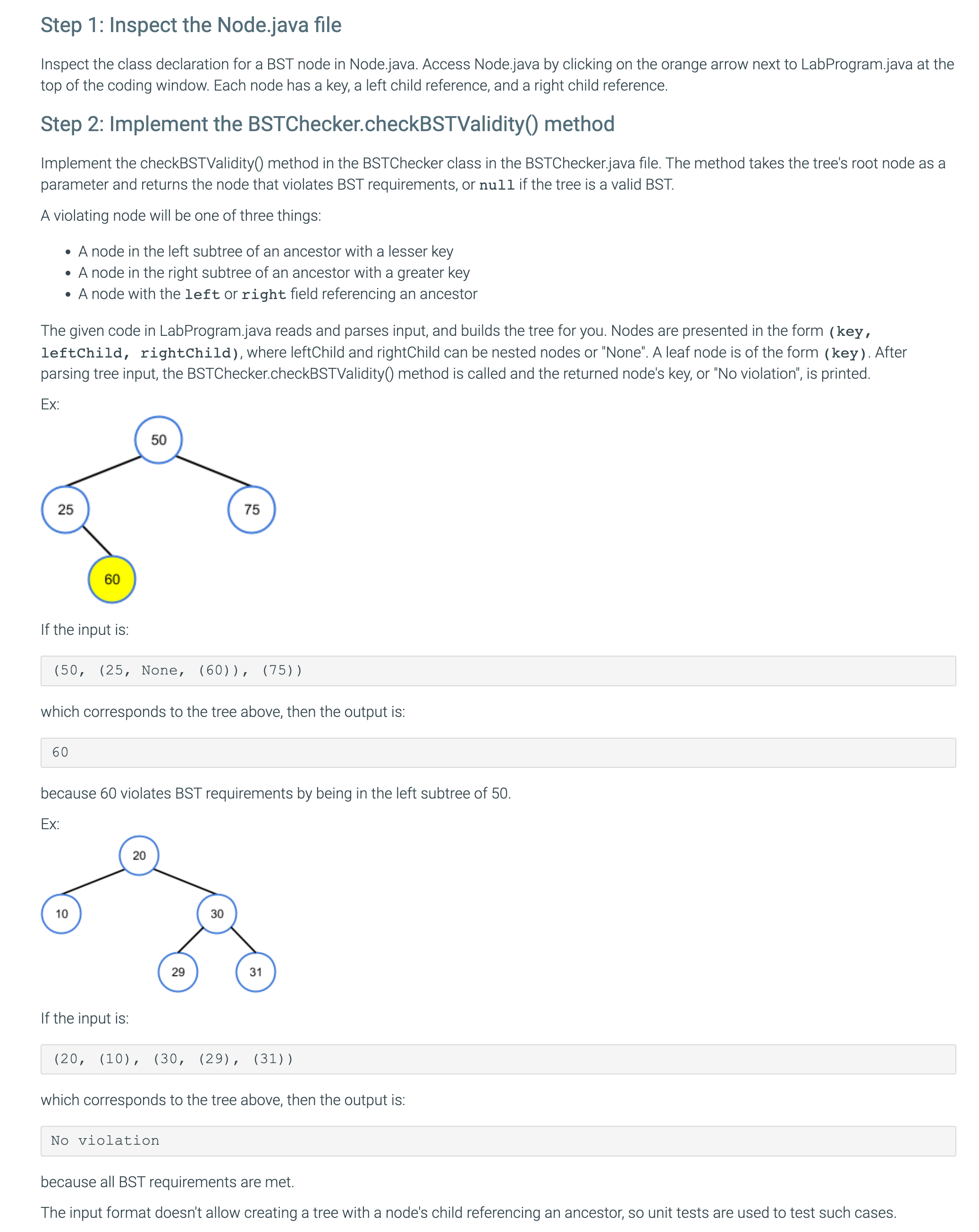 Step 1 Inspect The Nodejava File Inspect The Class Declaration For A ...