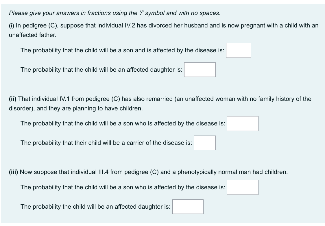 Solved Select The Most Likely Mode Of Inheritance For The Free