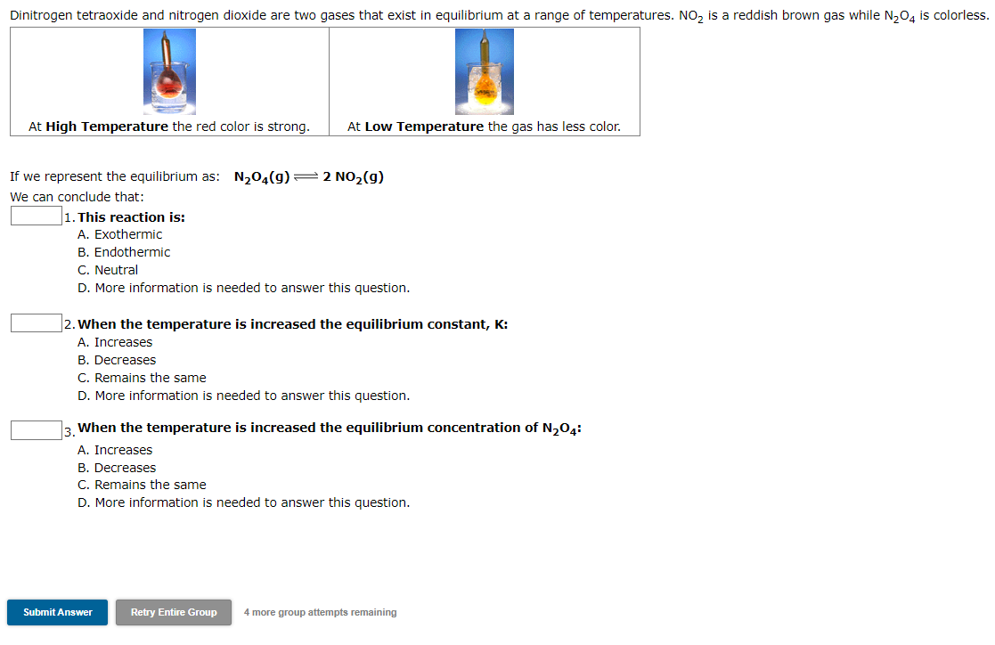 dinitrogen tetraoxide and nitrogen dioxide are two gases that exist in