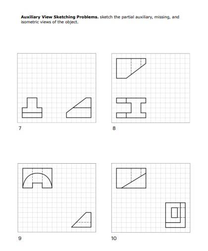 Auxiliary View Sketching Problems Sketch The Partial Auxiliary Missing ...