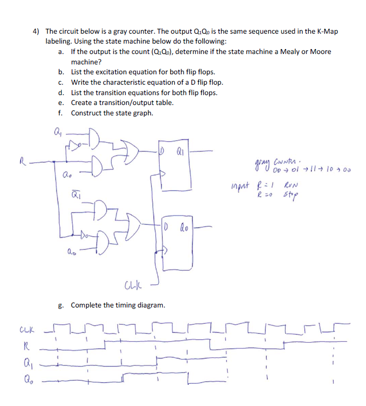 4 the circuit below is a gray counter the output qiqo is the same ...