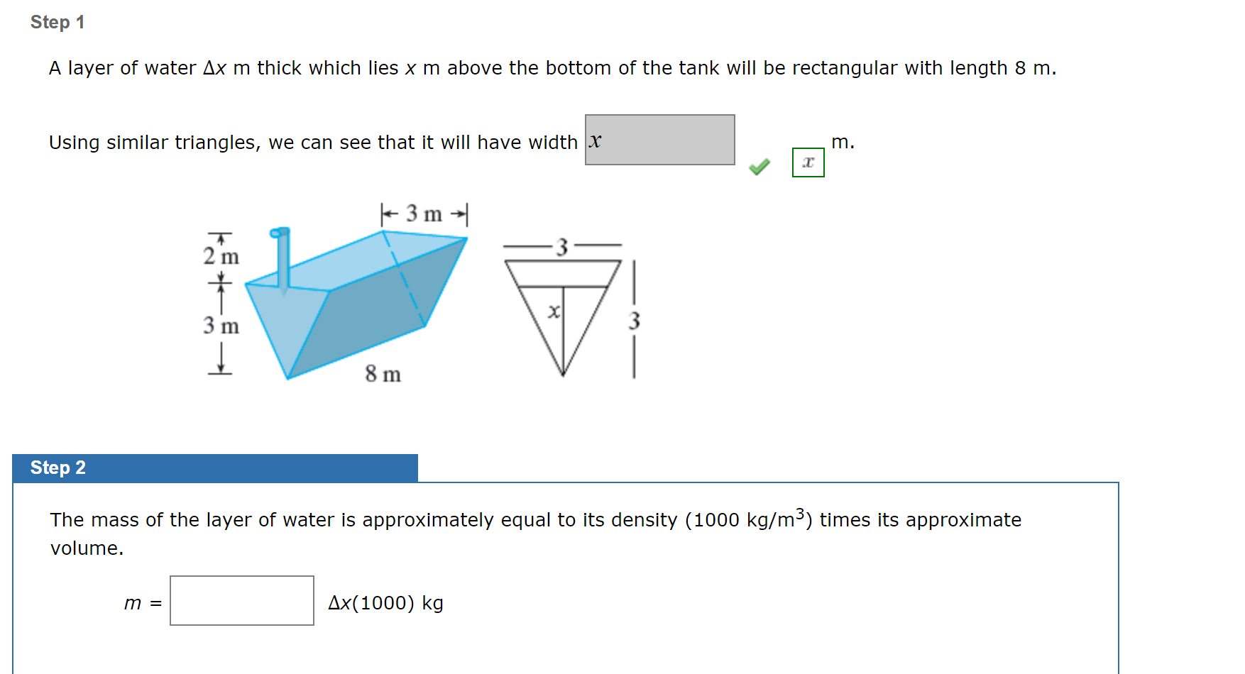 step-1-a-layer-of-water-ax-m-thick-which-lies-x-m-above-the-bottom-of