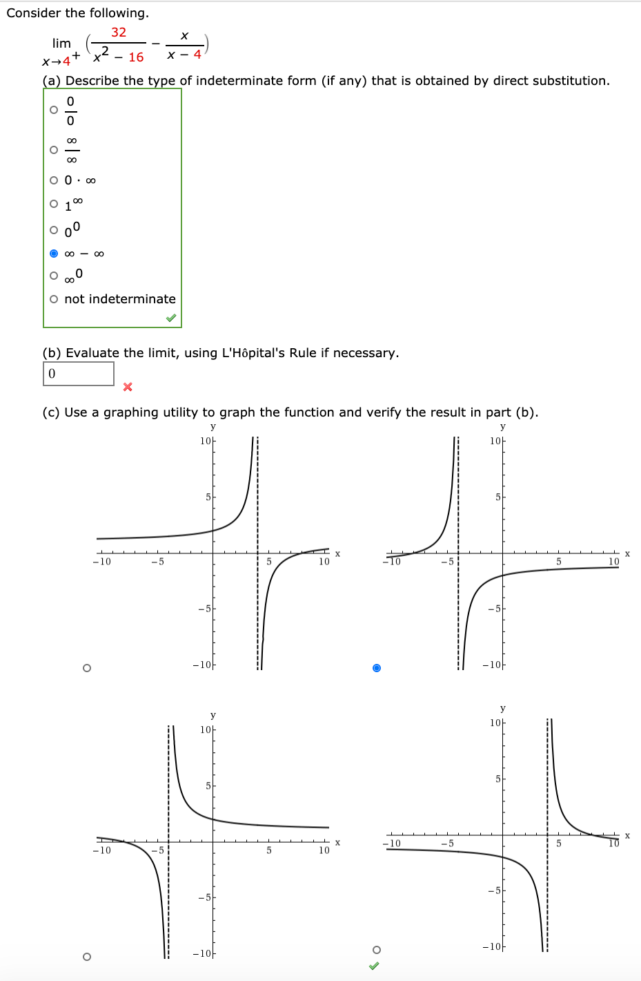 consider the followinga describe the type of indeterminate form if any ...