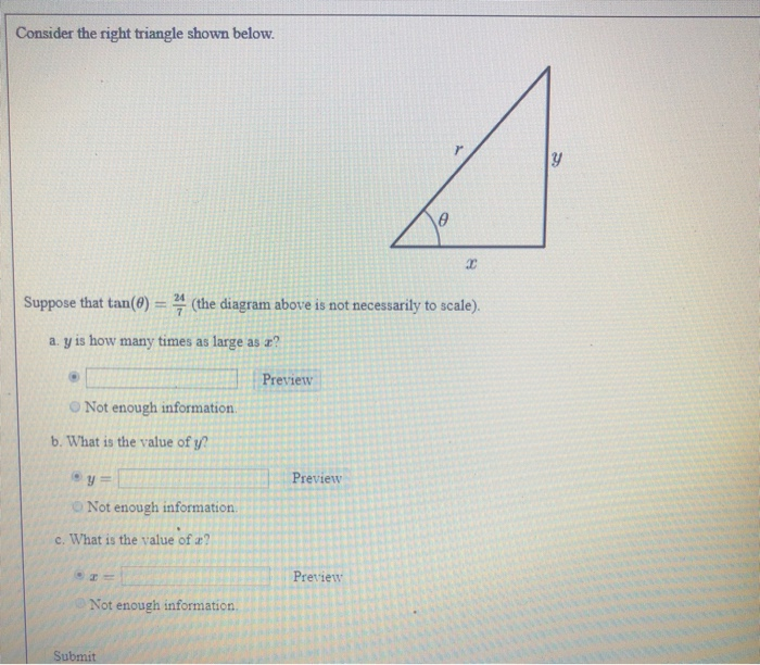 consider the right triangle shown below suppose that tan0 the diagram ...