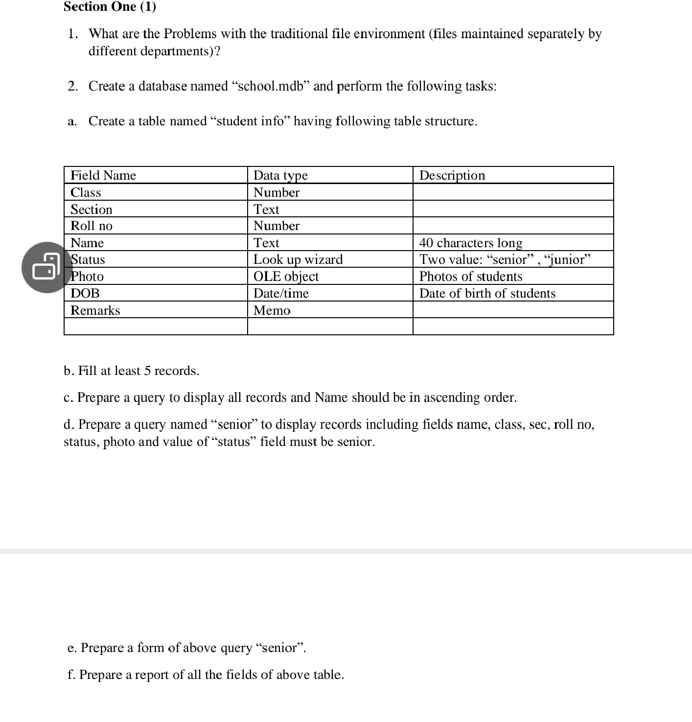 section-one-1-1-what-are-the-problems-with-the-traditional-file