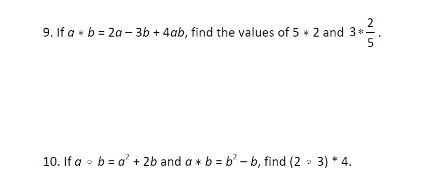 9 If A B 2a 3b 4ab Find The Values Of 5 2 And 3 5 3d 10 If A O B A 2b ...