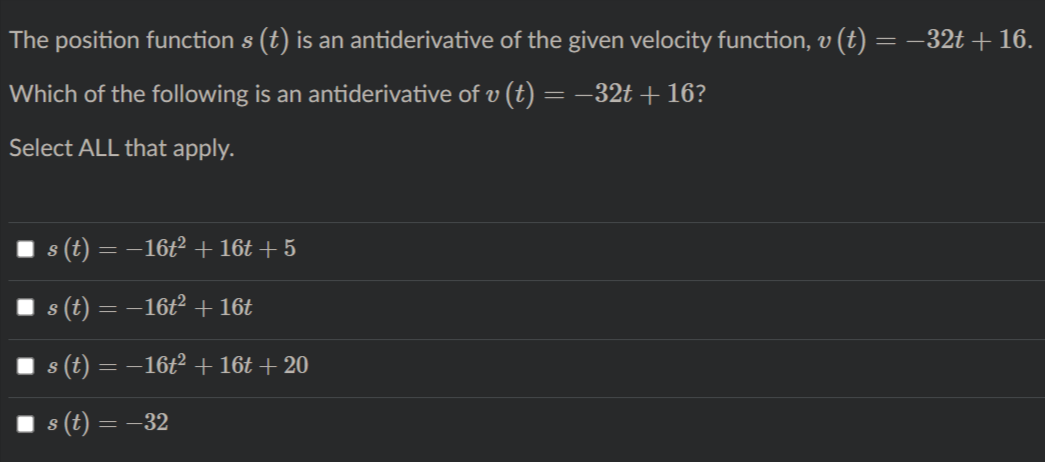 the-position-function-s-t-is-an-antiderivative-of-the-given-velocity