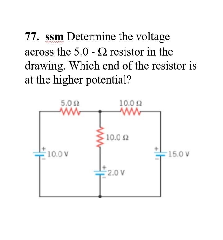 77 ssm determine the voltage across the 50 q resistor in the drawing