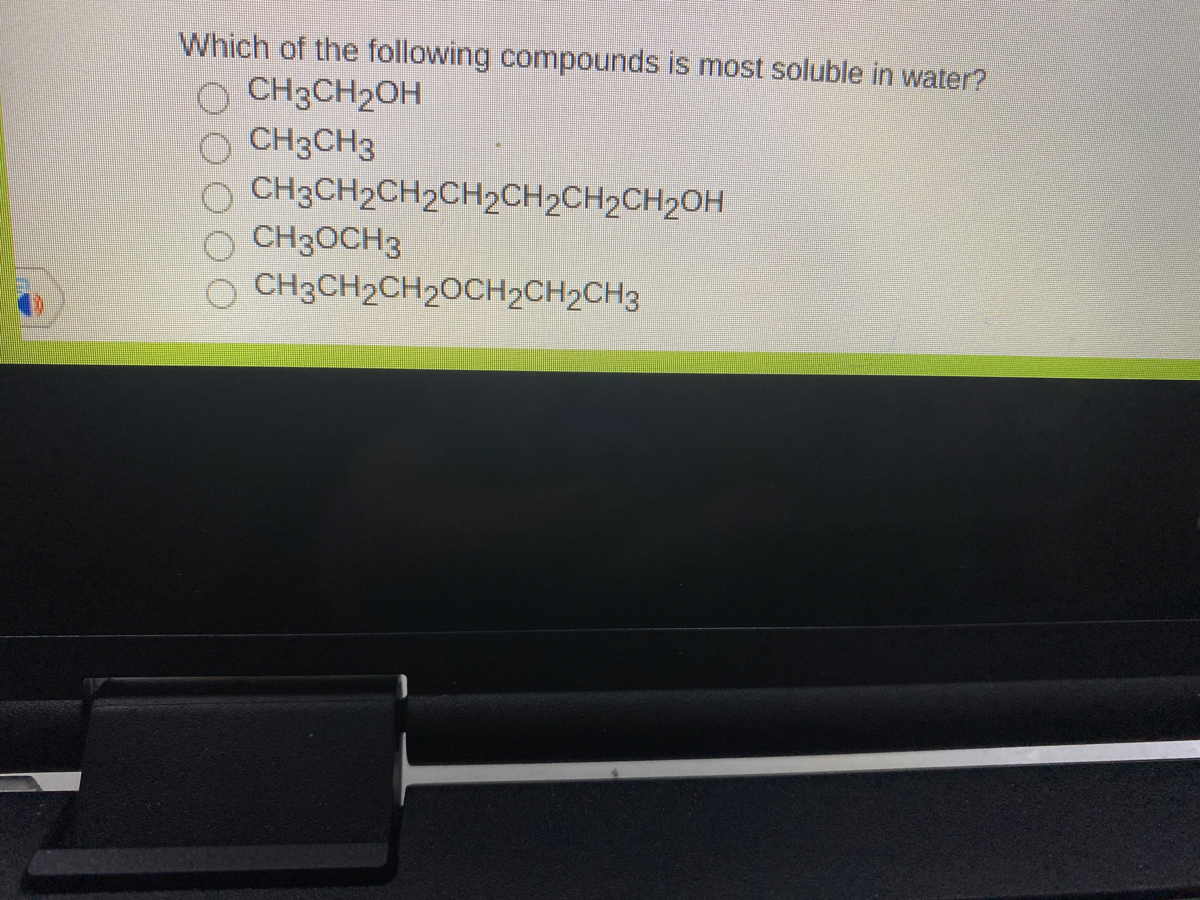 which of the following compounds is most soluble in watero ch3ch2oho