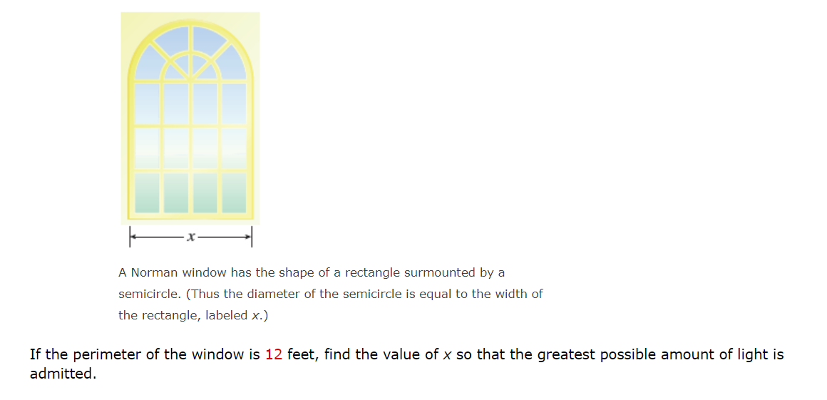 a-norman-window-has-the-shape-of-a-rectangle-surmounted-by-a-semicircle