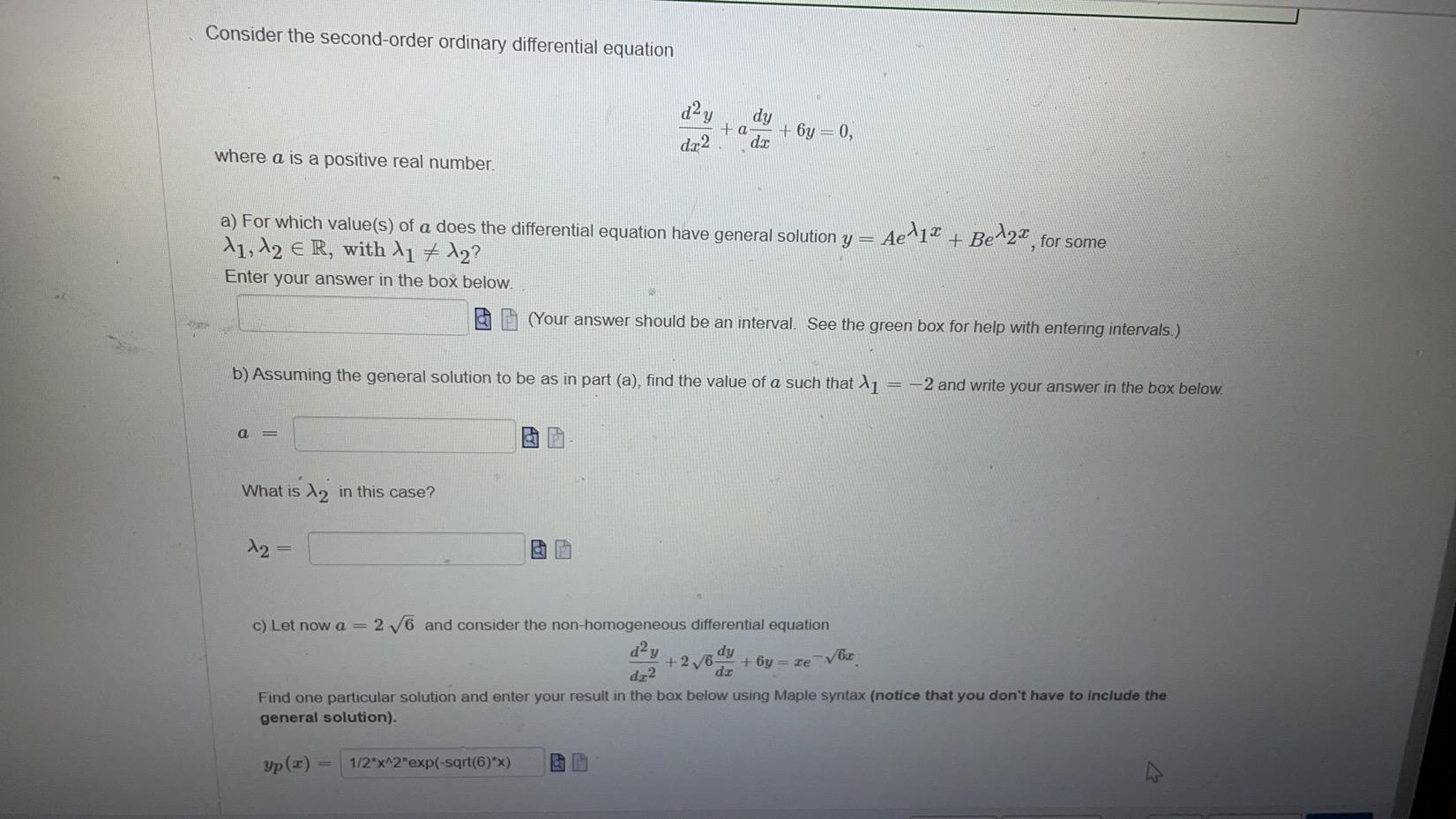 consider-the-secondorder-ordinary-differential-equation-day-dy-a-0-d12