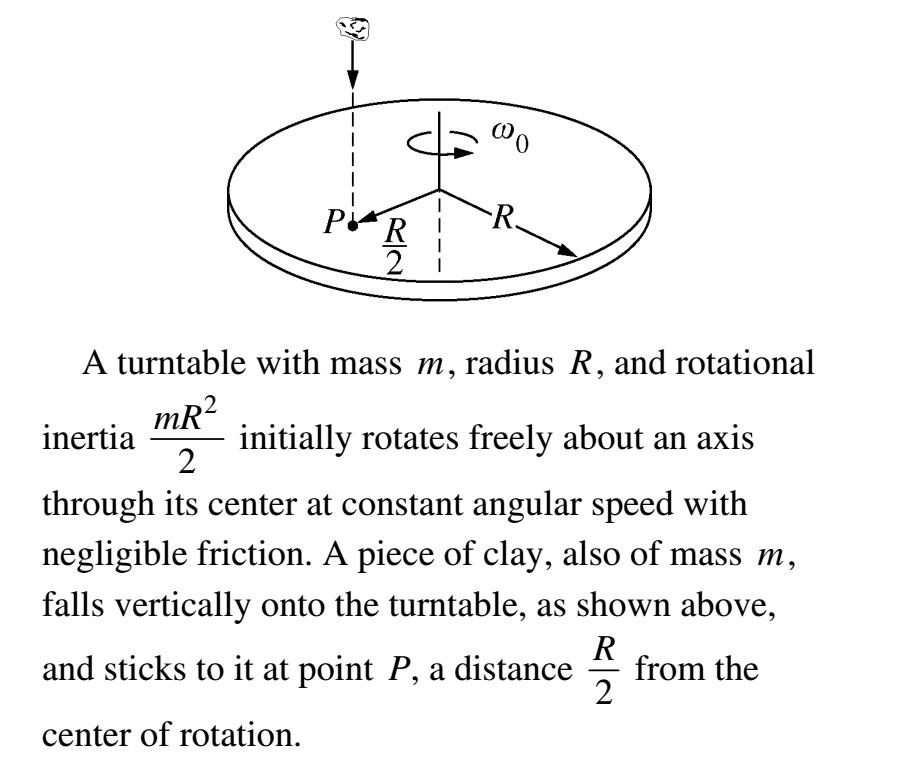 00 R Pr 2 I 1 A Turntable With Mass M Radius R And Rotational Mr2 ...