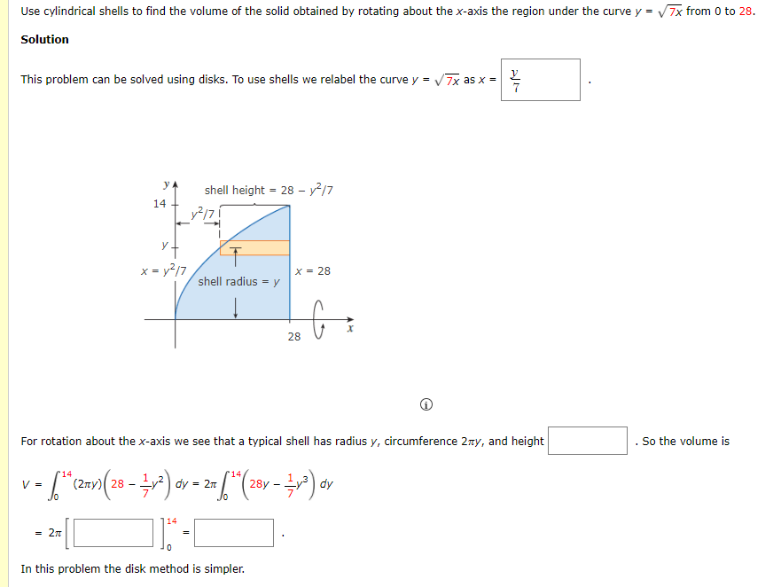 use cylindrical shells find the volume the solid obtained by rotating