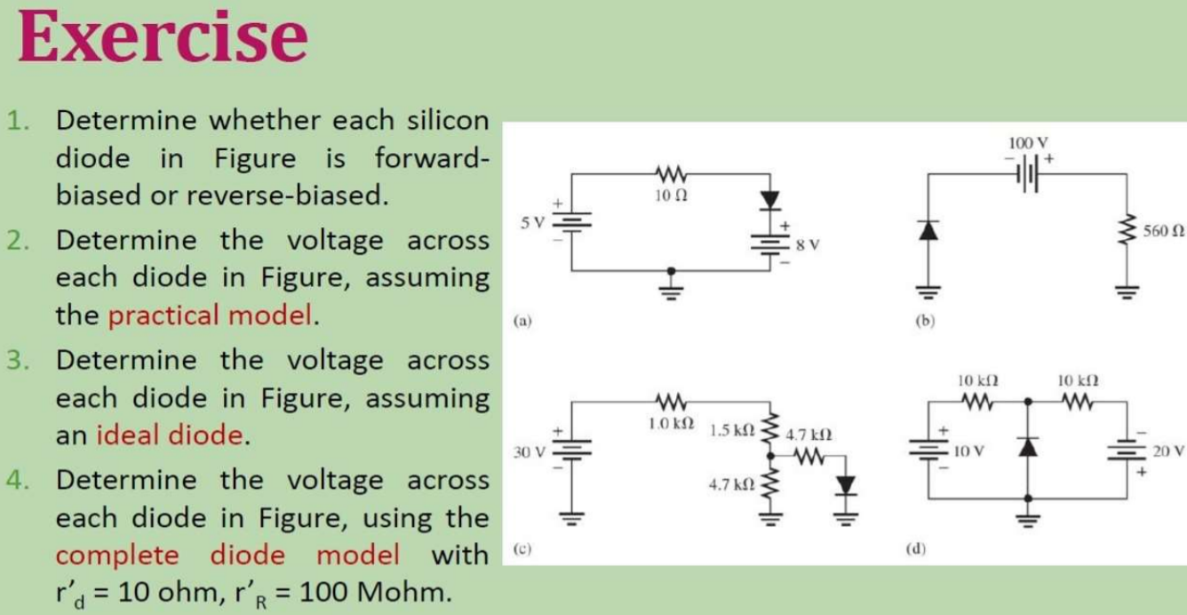 Exercise 100 V W 1012 5 V 560 22 A 6 1 Determine Whether Each Silicon ...