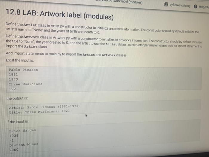 work label modules zybooks catalog helpfa 128 lab artwork label modules