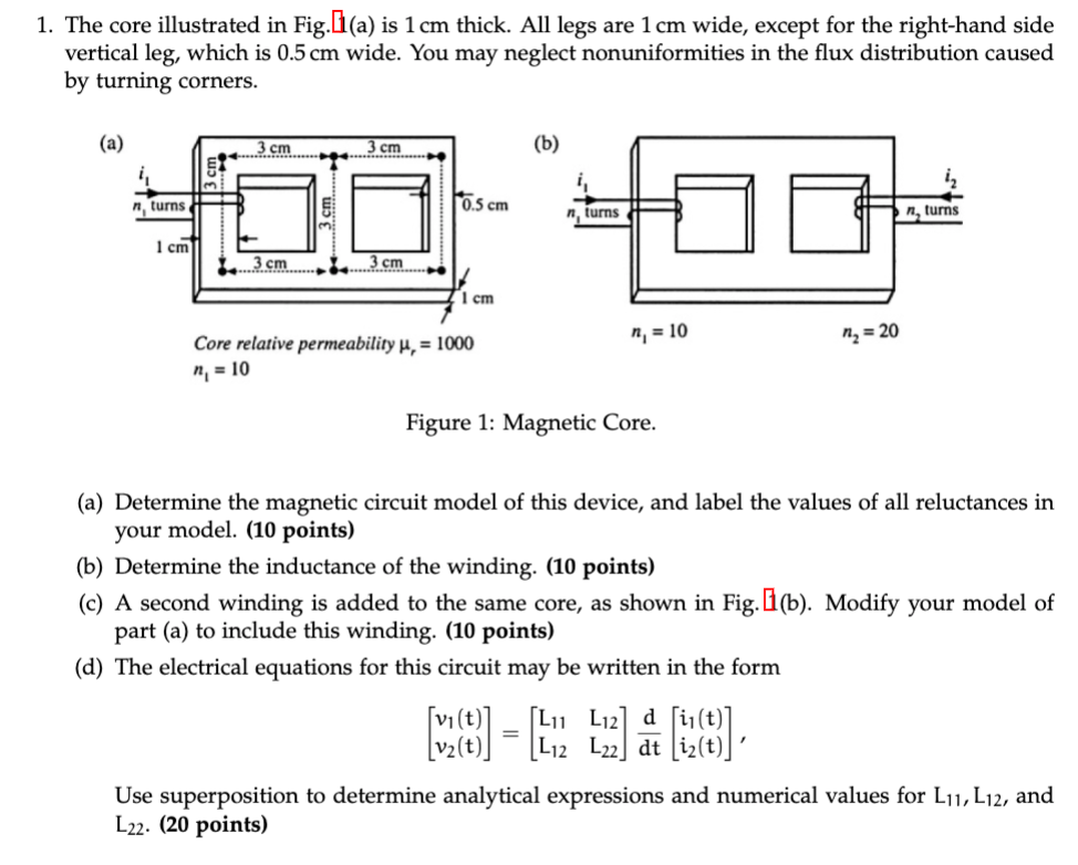 1-the-core-illustrated-in-fig-ia-is-1-cm-thick-all-legs-are-1-cm-wide